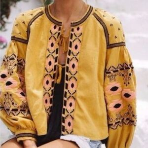 Yellow Bohemian Tie Jacket